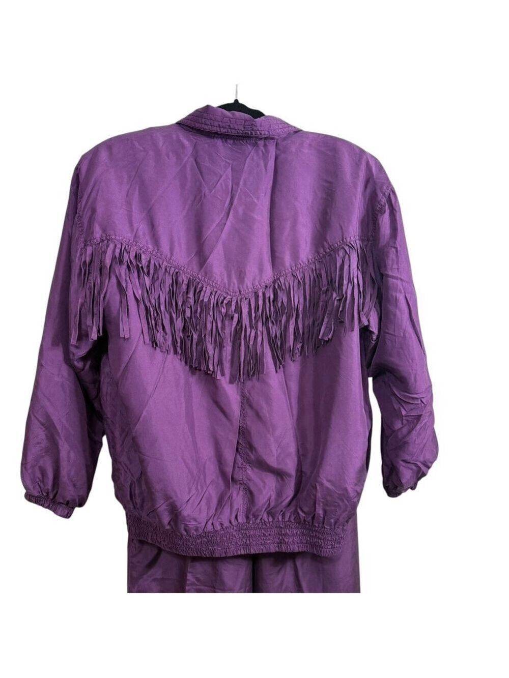 Vintage 100% Silk EVR Tracksuit Purple Size S - Picture 3 of 8